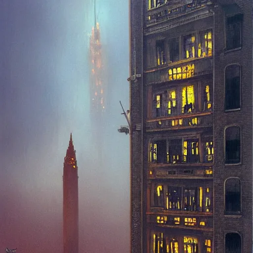 Prompt: big skyscraper is on fire, lots of firefighters around the building, police lights, digital art, 4 k, high detailed, mooth, sharp focus, artgerm, alphonse mucha, photorealistic, by beksinski