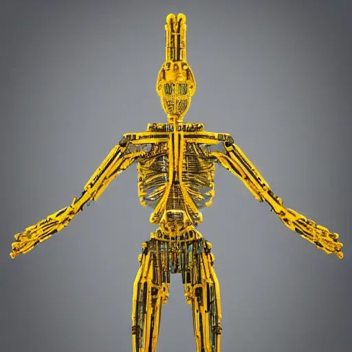 Prompt: humanoid made out of yellow