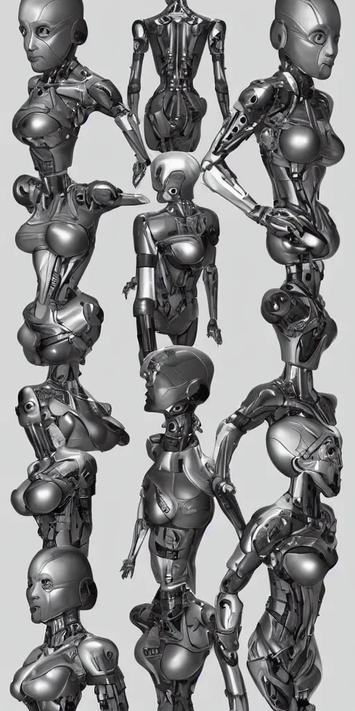 Image similar to symmetry!! cyborg female bust with cybernetic implants, gun metal grey, mecha, three - perspective / three - view reference sheet ( front / back / side ), muscles reference art, bionic, digital art, in the style of amanda lilleston, luka mivsek, bryan christie, artstation, pinterest, deviantart, photoshop, unreal engine