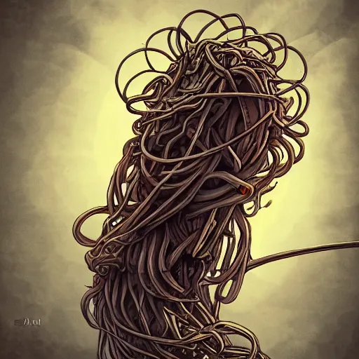 Image similar to the flying spaghetti monster, Artstation