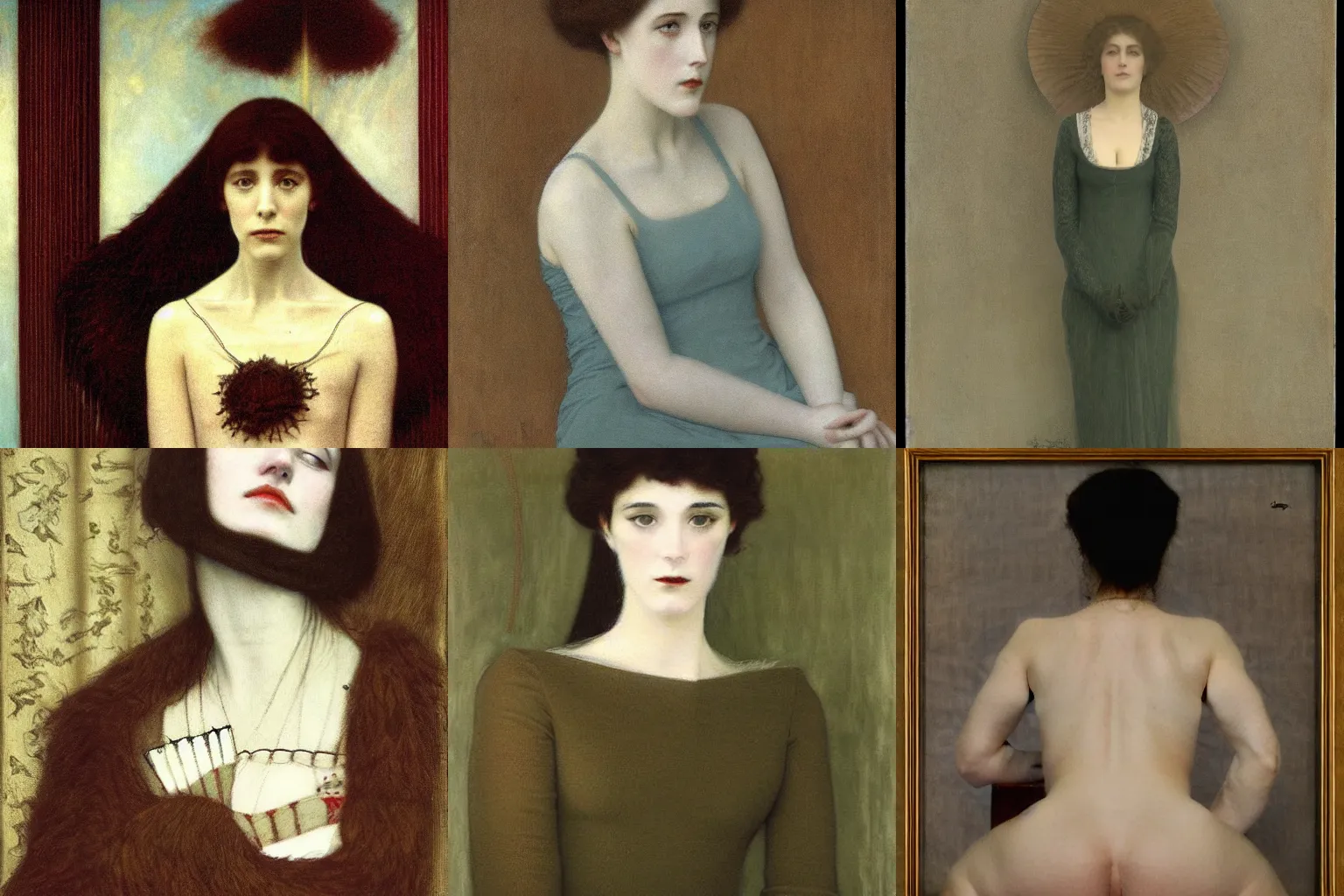 Prompt: i am shameless ; i am ashamed. painted by fernand khnopff.