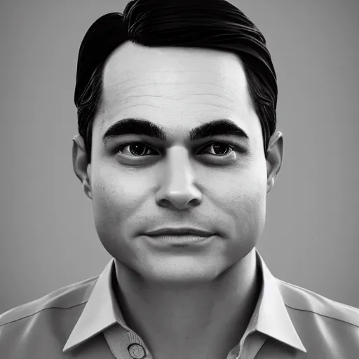 Image similar to photographic portrait of ben shapiro as god, highly detailed, raytracing, octane render, trending on artstation, flickr