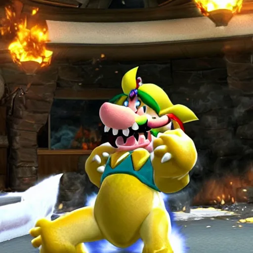 Image similar to bowser doing cocaine