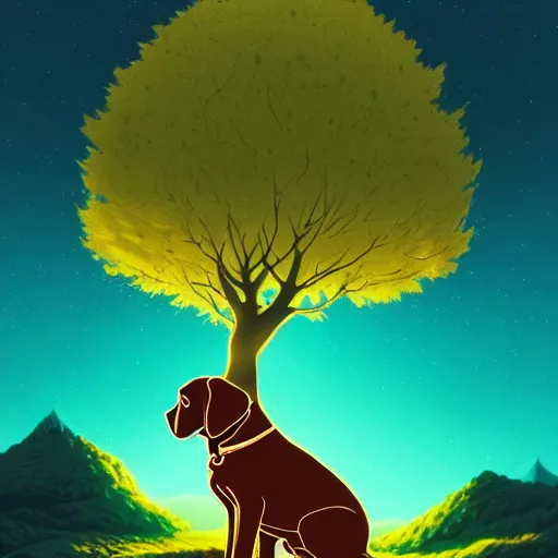 Prompt: a tree that grows labrador dogs as fruit, bright, fantasy, wlop, dan mumford, artgerm, liam brazier, peter mohrbacher, 8 k, raw, featured in artstation, octane render, cinematic, elegant, intricate, 8 k