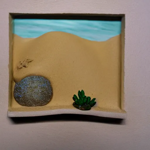 Prompt: miniature desert fish with a sandstorm in the background