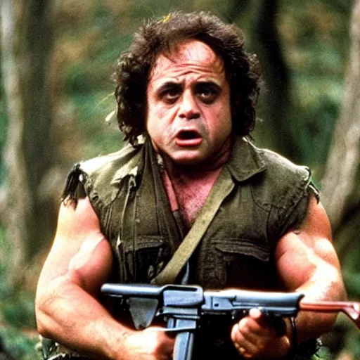 A still of Danny Devito as Rambo in Rambo First Blood | Stable ...