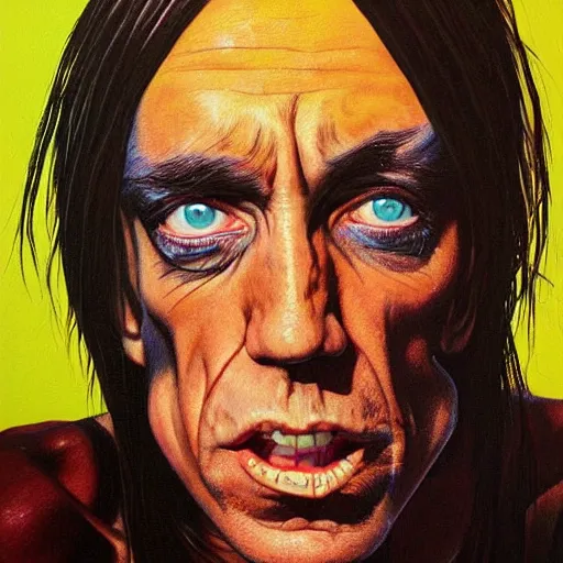 Image similar to Detailed painting of Iggy Pop by Simon Bisley