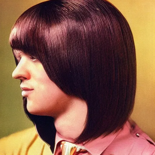 Image similar to hair cut style guide, 1970's