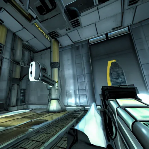 Prompt: glados from portal 2, in game screenshot