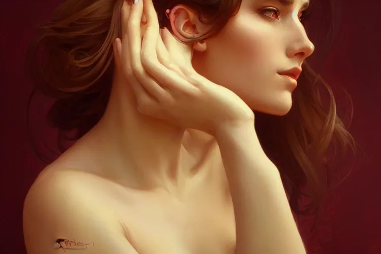 Image similar to Sensual beautiful perfect Polish woman, portrait, elegant, intricate, digital painting, artstation, concept art, smooth, sharp focus, illustration, art by artgerm and greg rutkowski and alphonse mucha