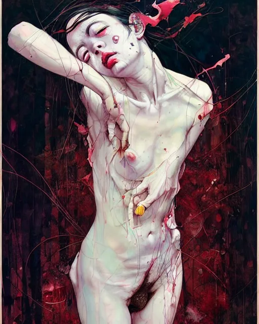 Image similar to there is ugliness in beauty, but there is also beauty in ugliness. in the style of adrian ghenie, esao andrews, jenny saville, edward hopper, surrealism, dark art by james jean, takato yamamoto