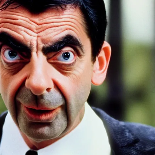 mr bean from 1 9 9 0 s as james bond in an action Stable Diffusion