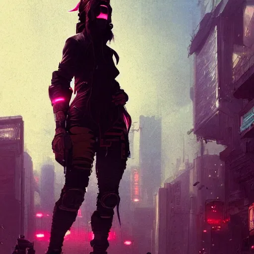 Prompt: a beautiful picture of a cyberpunk rogue walking in a crowded city by greg rutkowski and katsuhiro otomo trending on artstation