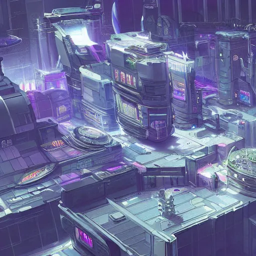 Prompt: Gigantic cyberpunk space station city