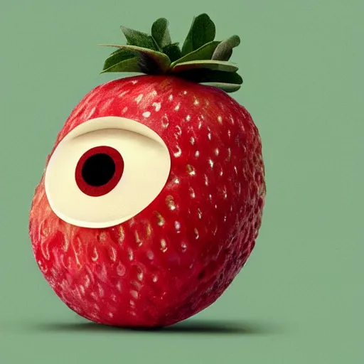 Prompt: fruit with eyes and mouth