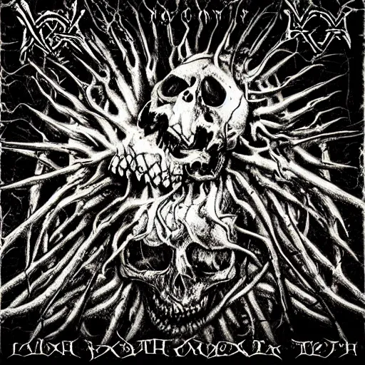 Prompt: cool death metal album cover