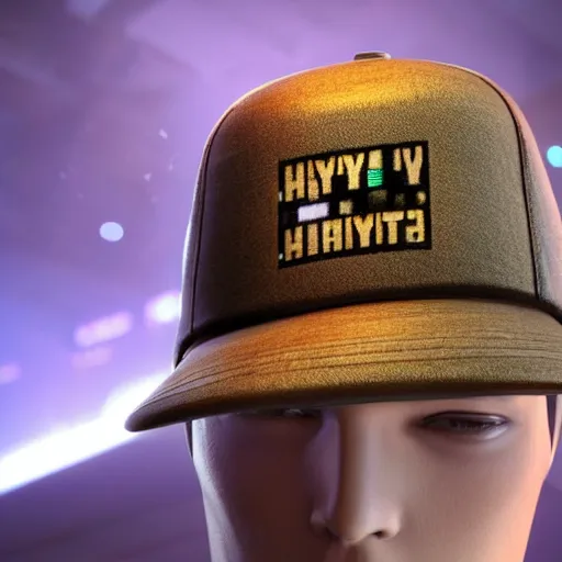 Image similar to a hat from the future, cyberpunk, highly detailed, epic lighting, hyper photorealism, 8 k