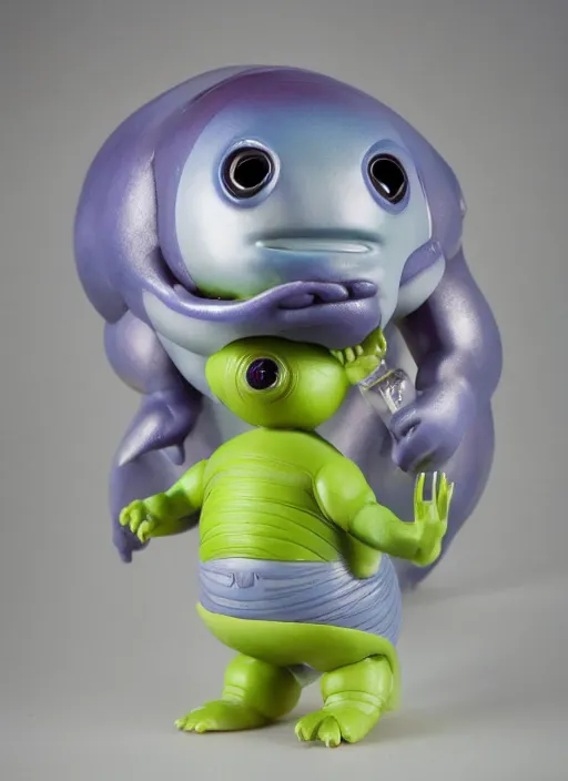 Prompt: fat alien sofubi, product photography