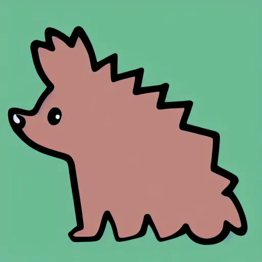 Prompt: cute adorable hedgehog sideview vector art