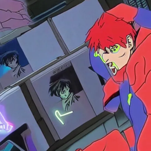 Prompt: willem dafoe in neon genesis evangelion