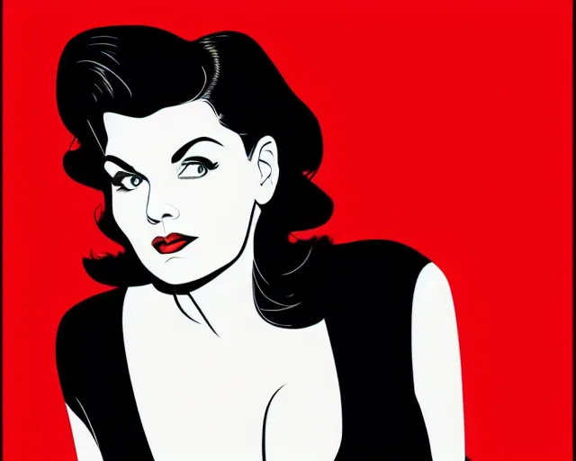 Prompt: young sherilyn fenn, twin peaks, red curtain background, retro futurism, half portrait by stanley artgerm, dramatic lighting, ilya kuvshinov, trending on artstation, flat colour, geometric curves, gradient filter, pleasing tone colours, 5 0 s style