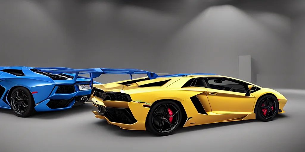 Image similar to lamborghini aventador mixed with a GSX-r1100, unreal 5, hyperrealistic, realistic, photorealistic, dynamic lighting, highly detailed, cinematic landscape, studio landscape, studio lighting