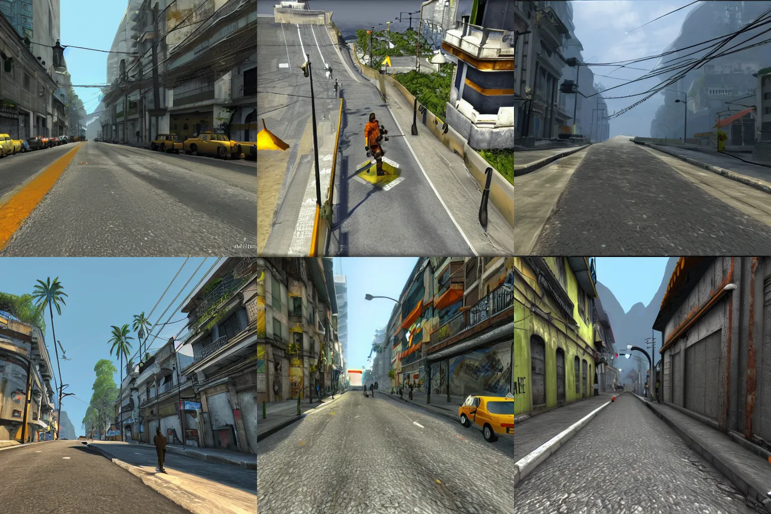 Prompt: Rio de Janeiro street in the style of Half Life 2