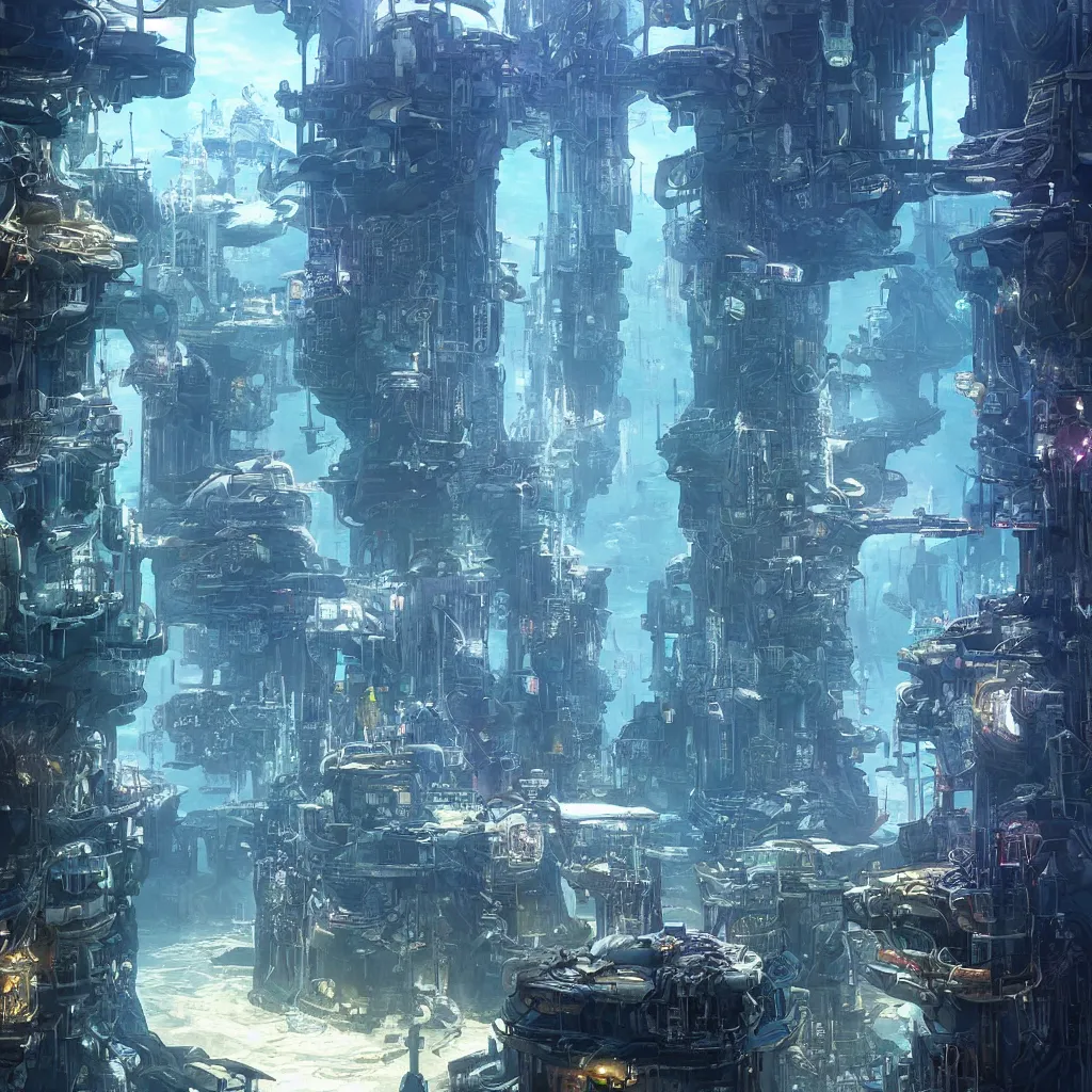 Prompt: underwater city, cyberpunk Atlantis