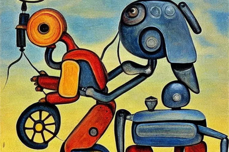 Prompt: a detailed painting of a ( ( ( ( ( boy and his robot dog ) ) ) ) ) by antoine de saint - exupery!!!!!!!!!!!!!!