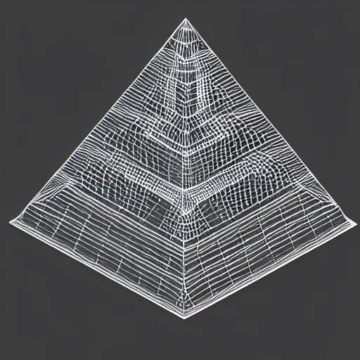 Prompt: neon wireframe 3 d pyramid vaporwave style