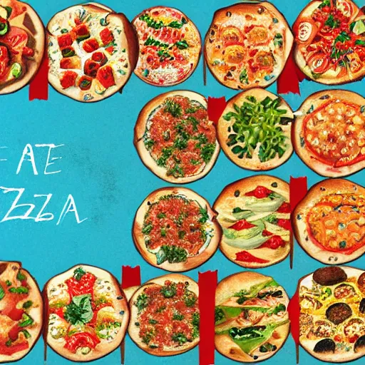 Image similar to sea of pizzas at lune, photorealistic illustration, detailed 4 k