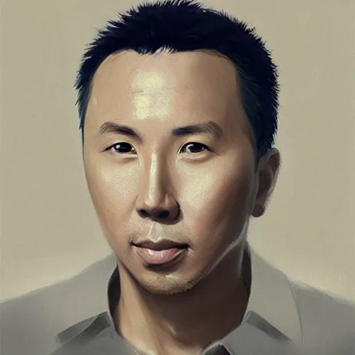 Image similar to “ portrait of donnie yen by greg rutkowski, young, attractive, highly detailed portrait, scifi, digital painting, artstation, concept art, smooth, sharp foccus ilustration, artstation hq ”