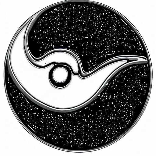 Image similar to a photo of a retro enamel pin of a black hole, studio lighting, behance