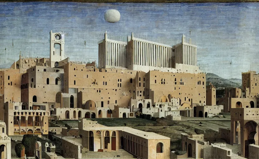 Image similar to a building in the ideal city by piero della francesca