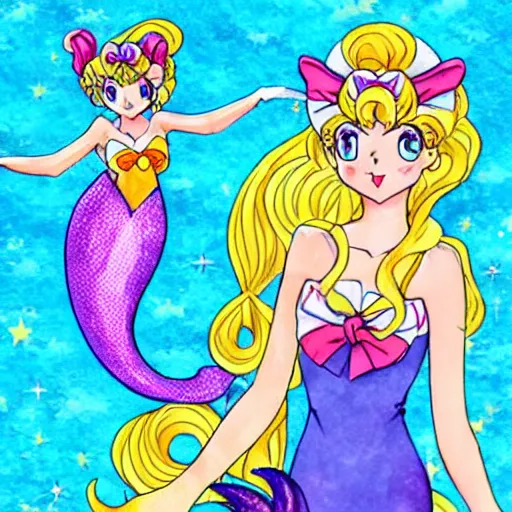 Image similar to sailor moon as a.mermaid