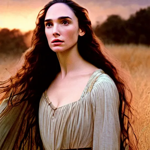 Image similar to photographic portrait of a stunningly beautiful renaissance pre raphaelite female in soft dreamy light at sunset, gal gadot, jennifer connelly contemporary fashion shoot, by edward robert hughes, annie leibovitz and steve mccurry, david lazar, jimmy nelsson, breathtaking, 8 k resolution, extremely detailed, beautiful, establishing shot, artistic, hyperrealistic, beautiful face, octane render