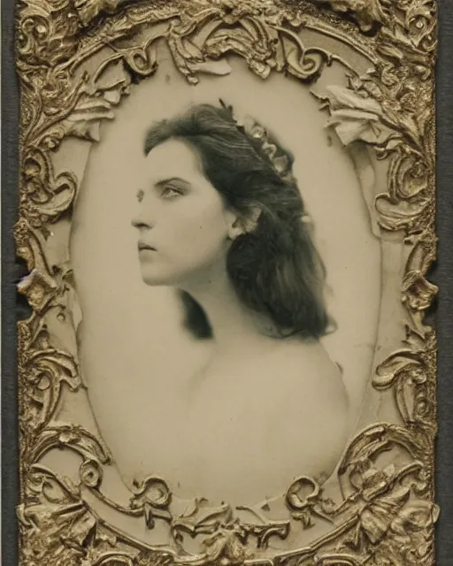 Image similar to a beautiful detailed front view portrait of a dead rotten princess with baroque ornate growing around, flowers, plants, ornamentation, elegant, beautifully soft and dramatic lit, 1 9 1 0 polaroid photo