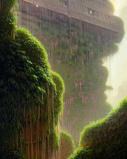 Prompt: a hyper - detailed 3 d render like a oil painting of the hanging garden of babylon surrealism!!!!! surreal concept art, lifelike, photorealistic, digital painting, aesthetic, smooth, sharp focus, artstation hd, by greg rutkowski, bruce pennington, valentina remenar and asher duran,