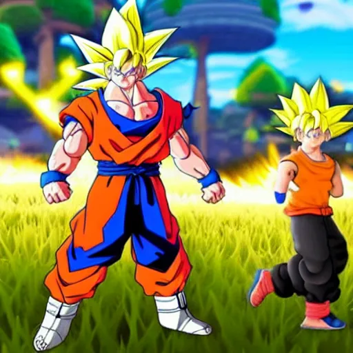 Image similar to Goku in Fortnite