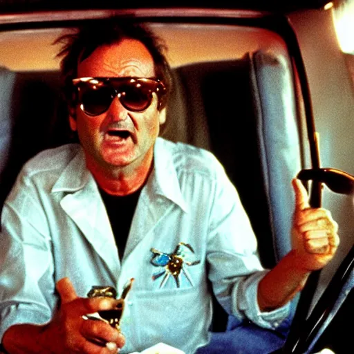 Image similar to bill murray in fear and loathing in las vegas, movie still, promotional shot