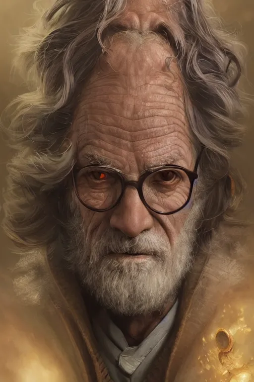 Image similar to elderly magical professor, wise, powerful, highly detailed, d & d, fantasy, portrait, highly detailed, headshot, digital painting, trending on artstation, concept art, sharp focus, illustration, art by artgerm and greg rutkowski and magali villeneuve