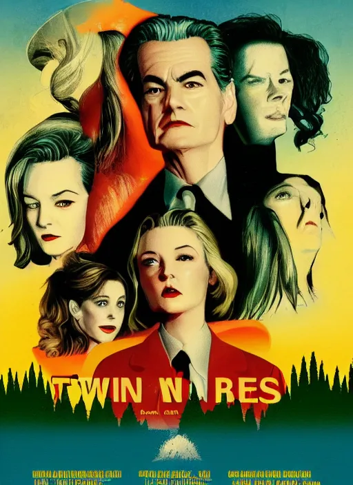 Image similar to twin peaks movie poster art by richard newton