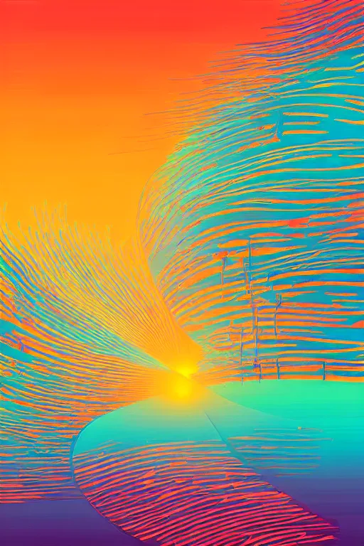 Image similar to minimalist boho style art of colorful tokio at sunrise, illustration, vector art