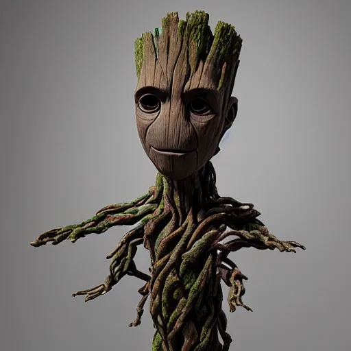 Prompt: modern art, abstract sculpture, groot, moma, studio light, 8 k