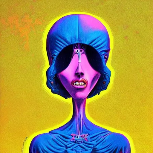 Image similar to original jean giraud digital art painting pastel goth aesthetic, creepy kawaii, highly detailed, highly intricate, tom whalen