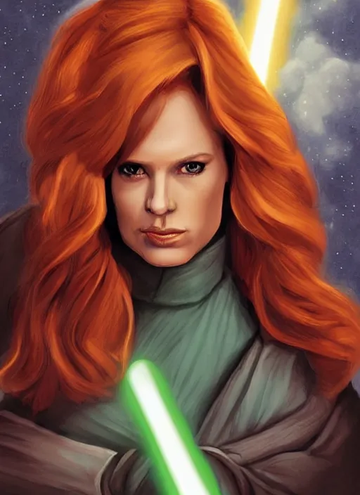 Image similar to mara jade skywalker, from star wars legends books, star wars portrait art