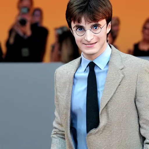 Prompt: attractive harry potter at the apple event, photographed by reuters, photograph, canon mark ii, f / 1. 2, trending on twitter, clear photo