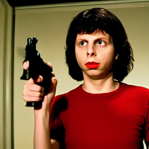 Image similar to michael cera in pulp fiction, photograph