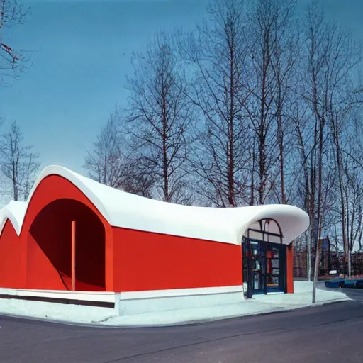 Prompt: ice cream store by alvar aalto,