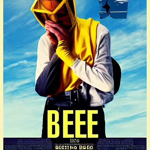 Prompt: movie poster about a person addicted to bee stings